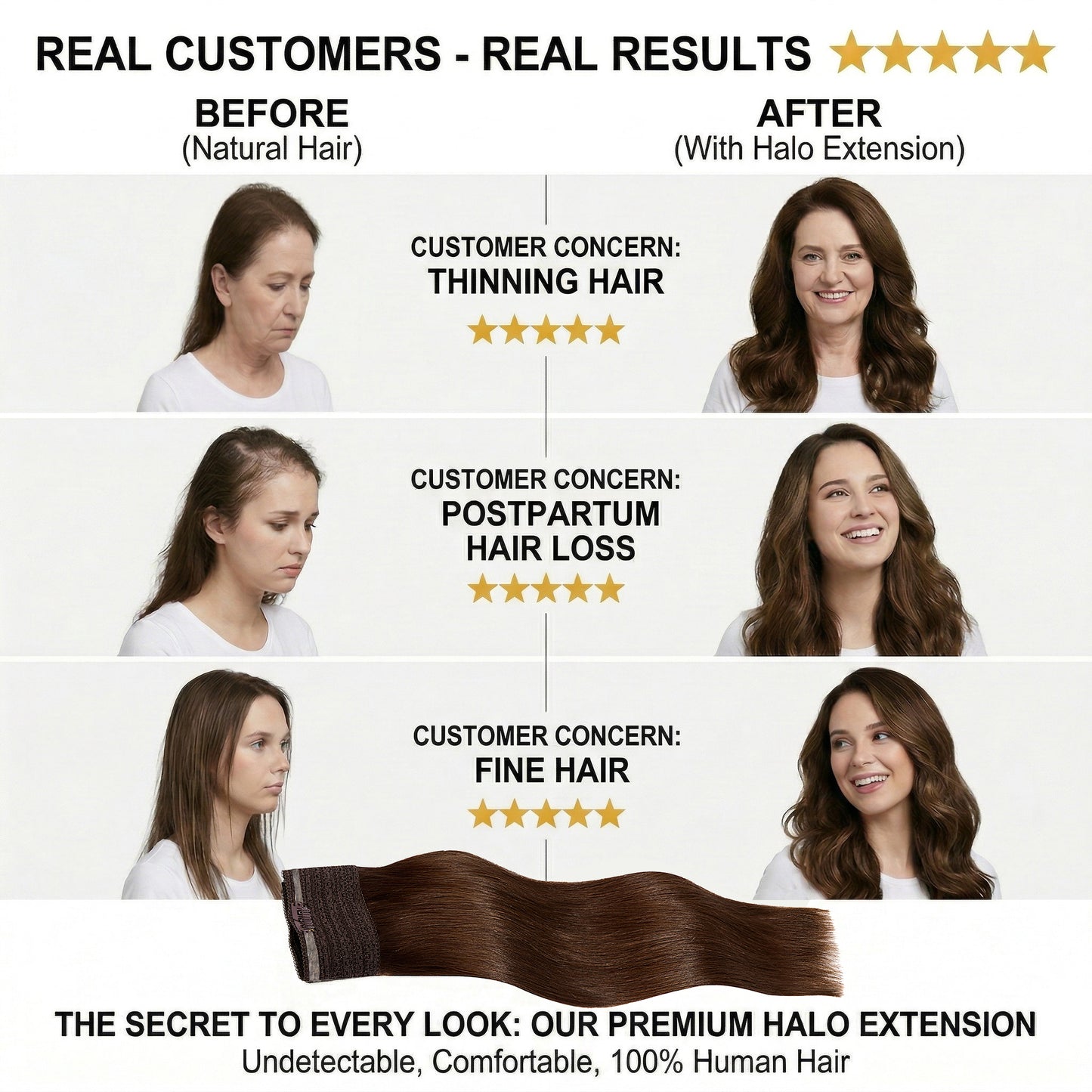 HAIR Halo Hair Extensions 100% Human Hair