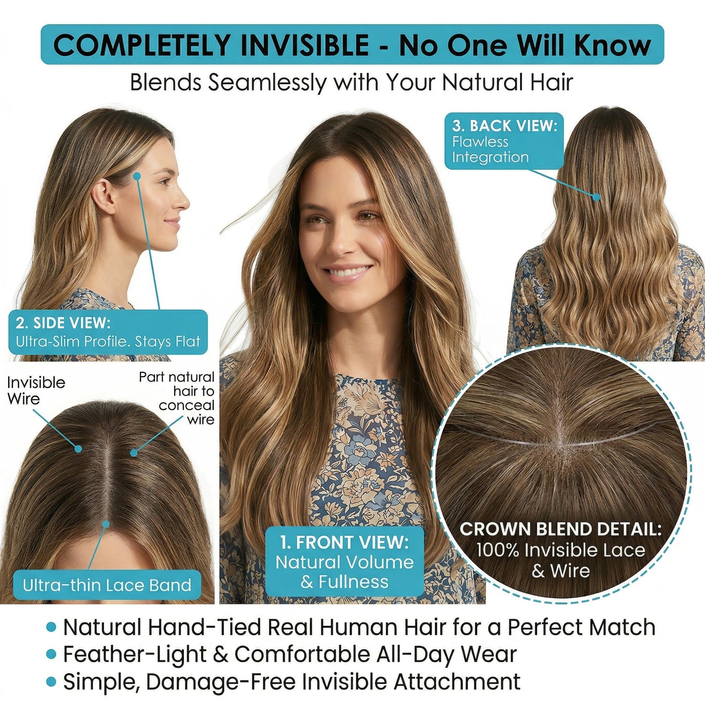 HAIR Halo Hair Extensions 100% Human Hair
