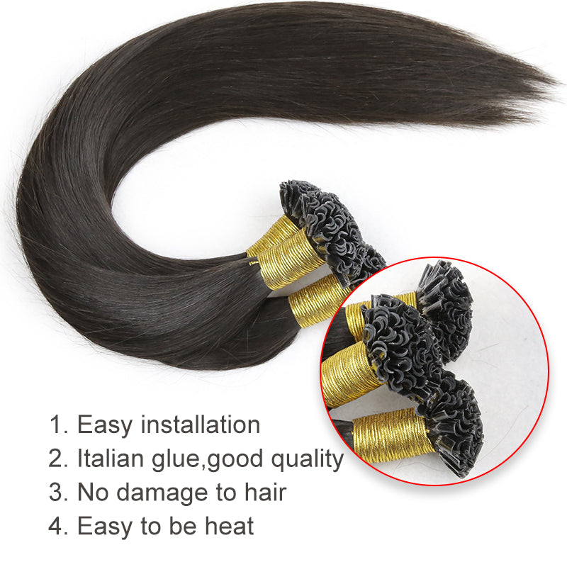 Natural Black U Tip Raw Hair Extensions