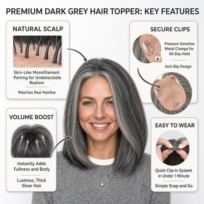 Real Human Hair Topper for Women Silk Base Clip In Hairpiece for Thinning Hair