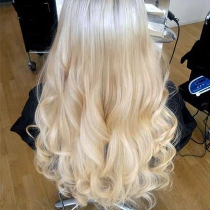 Ash Blonde Flat Weft Virgin Hair Extensions