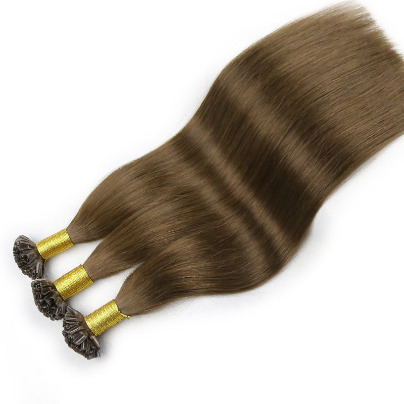 Dark brown U Tip Virgin Hair Extensions