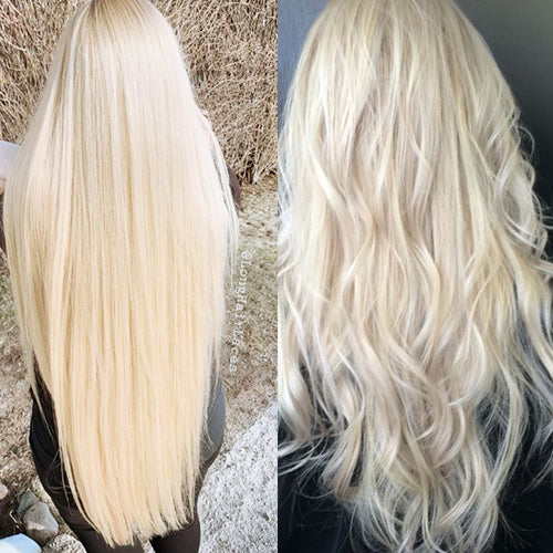 Ash Blonde Flat Weft Raw Hair Extensions