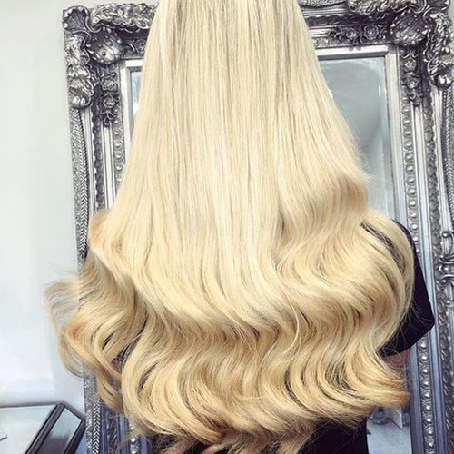 Ash Blonde Flat Weft Virgin Hair Extensions