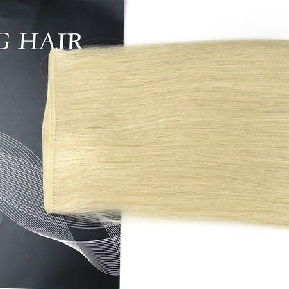 Ash Blonde Flat Weft Virgin Hair Extensions