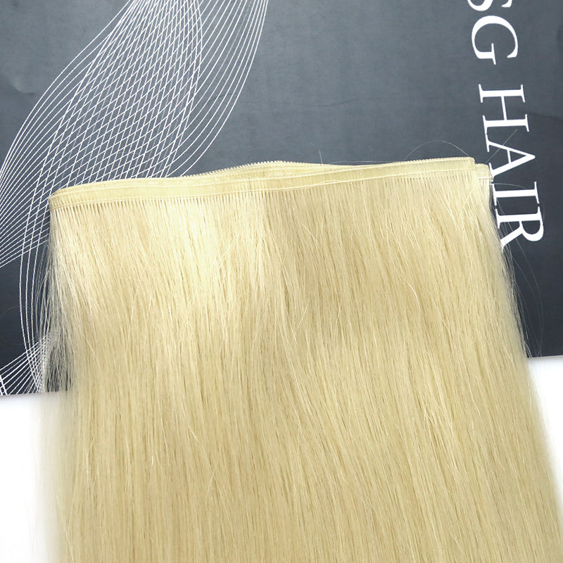 Ash Blonde Flat Weft Raw Hair Extensions