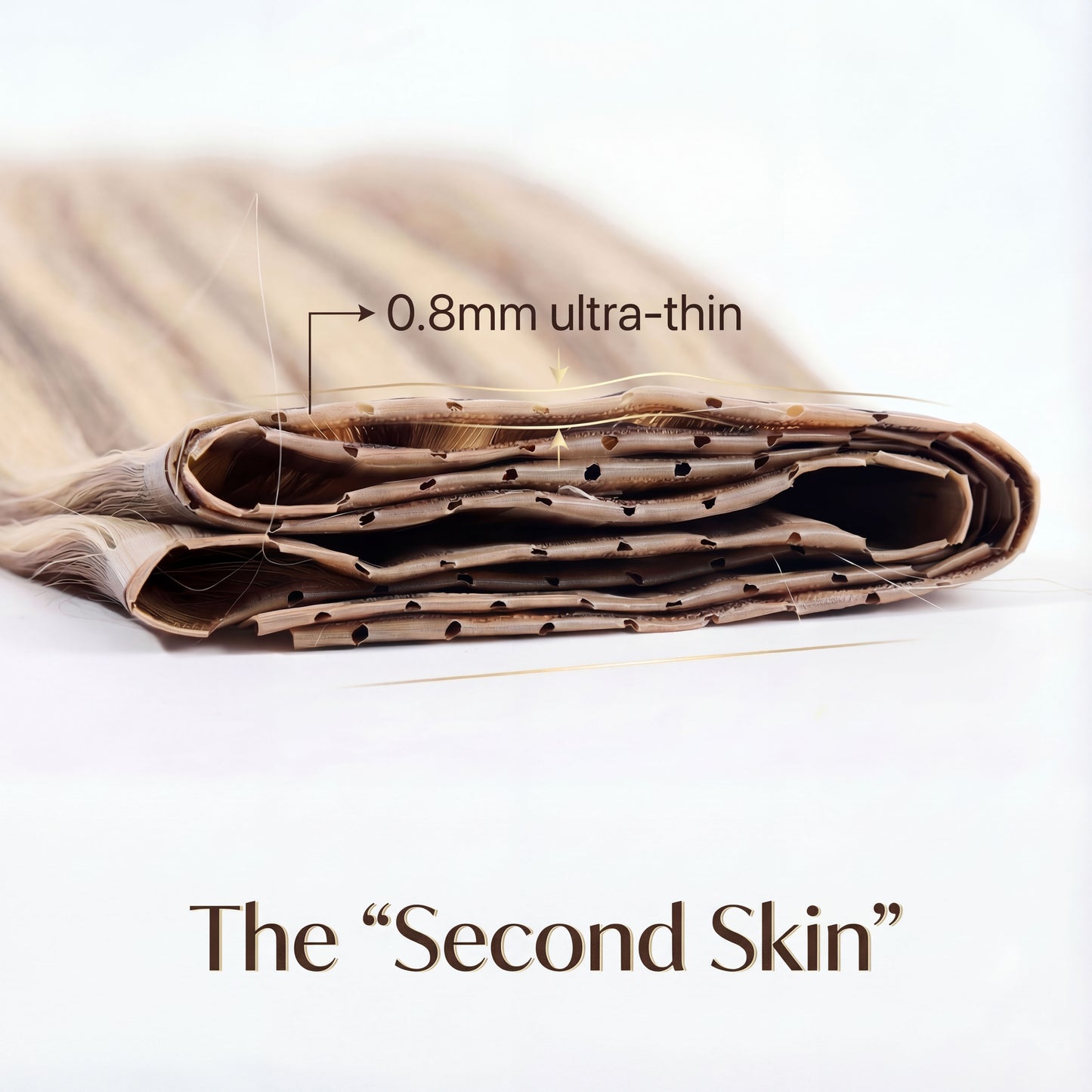 0.8mm Invisible Butterfly Weft | Ultra-Thin & Zero Tension (Matte Bond)