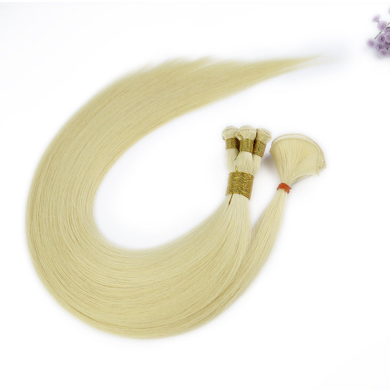 Ash Blonde Handtied virgin Hair Extensions