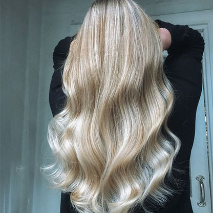 Ash Blonde Flat Weft Virgin Hair Extensions